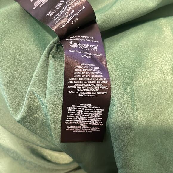 Self-Portrait Green Satin Bandeau Strapless Maxi Dress Size 2 - Picture 14 of 14